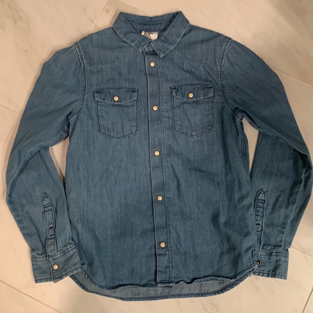 BOGO H&M kids soft denim button down shirt 9-10